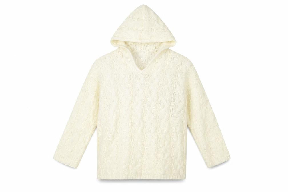 Preworn Womens Ivory   Pullover Hoodie Size L