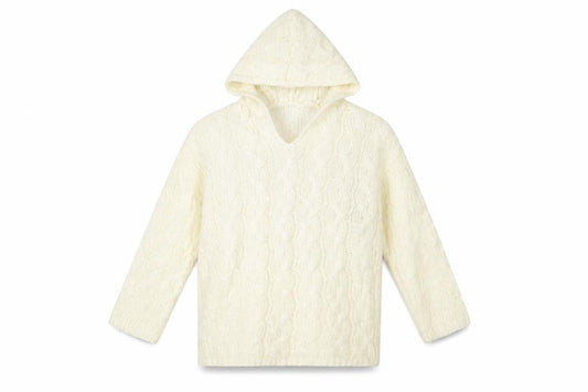 Womens Ivory   Pullover Hoodie Size L