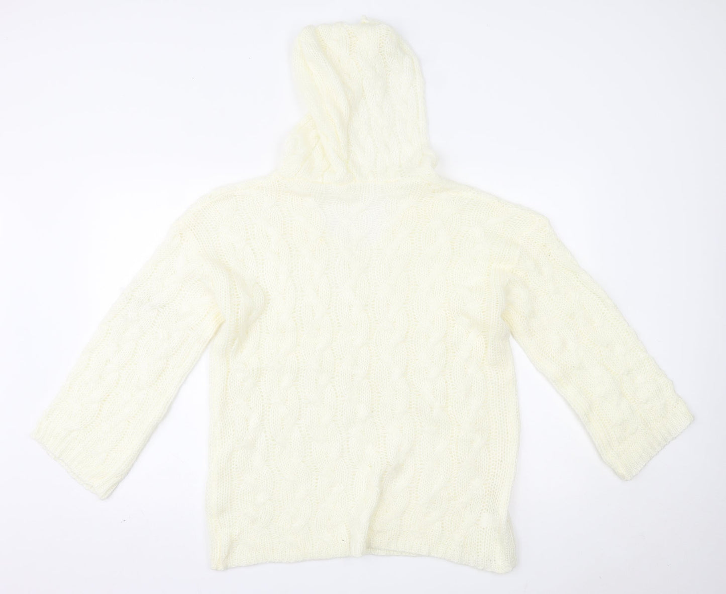 Preworn Womens Ivory   Pullover Hoodie Size L