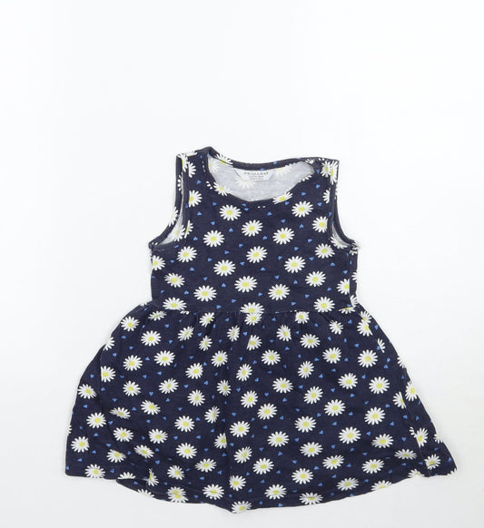 Primark Girls Blue Floral  Ball Gown  Size 2-3 Years