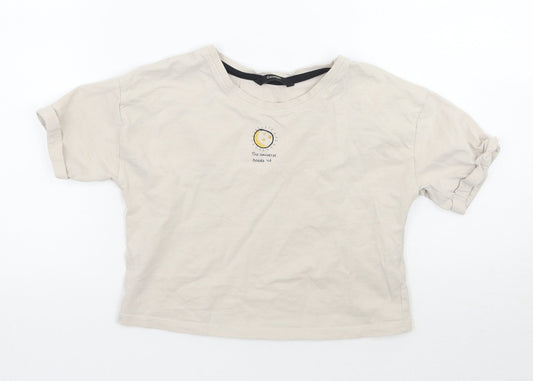 George Girls Beige   Cropped T-Shirt Size 8-9 Years