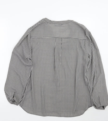 Preloved Papaya Womens White Check  Basic Button-Up Size 14 - Back