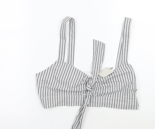 River Island Womens Grey Striped  Cropped Tank Size 12