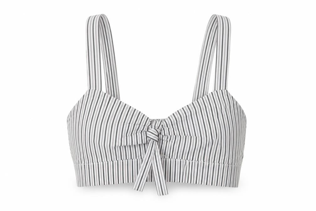River Island Womens Grey Striped  Cropped Tank Size 12