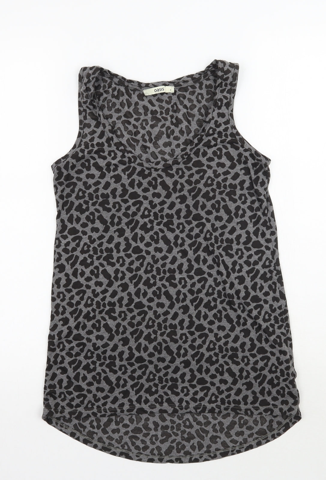 Oasis Womens Grey Animal Print  Basic Tank Size 8