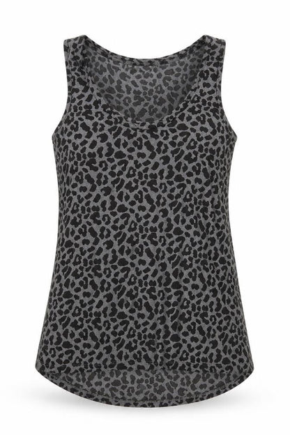 Oasis Womens Grey Animal Print  Basic Tank Size 8