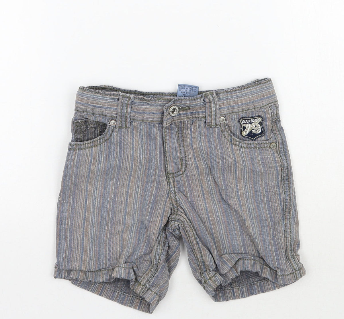 Pumkin Patch Boys Blue Striped  Cropped Jeans Size 12 Months