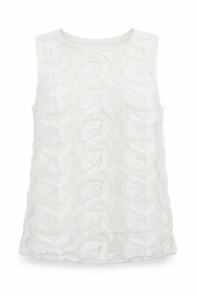 H&M Womens White Floral  Basic T-Shirt Size S