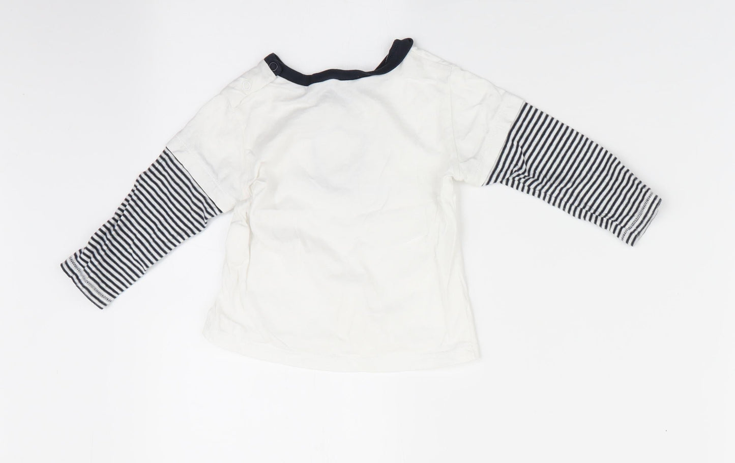 Beneton Boys Ivory Striped  Basic Casual Size 9-12 Months  - Docks & Piers