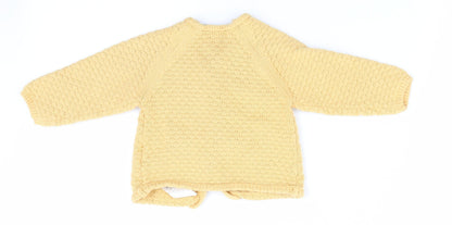 Preloved Primark Girls Yellow   Cape Jumper Size 6-9 Months - Back