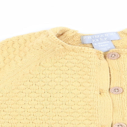 Preloved Primark Girls Yellow   Cape Jumper Size 6-9 Months - Detail