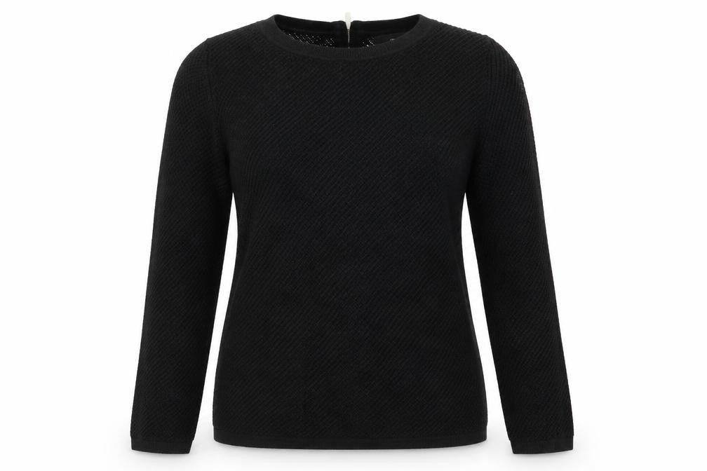 NEXT Womens Black   Pullover Jumper Size 8  - Open knit back zip subtle shimmer