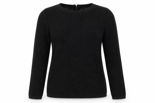 Next Womens Black   Pullover Jumper Size 8  - Open knit back zip subtle shimmer