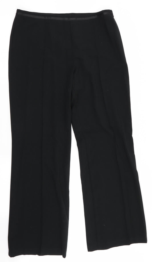 Marks and Spencer Womens Black   Trousers  Size 14 L30 in - Detailed waist