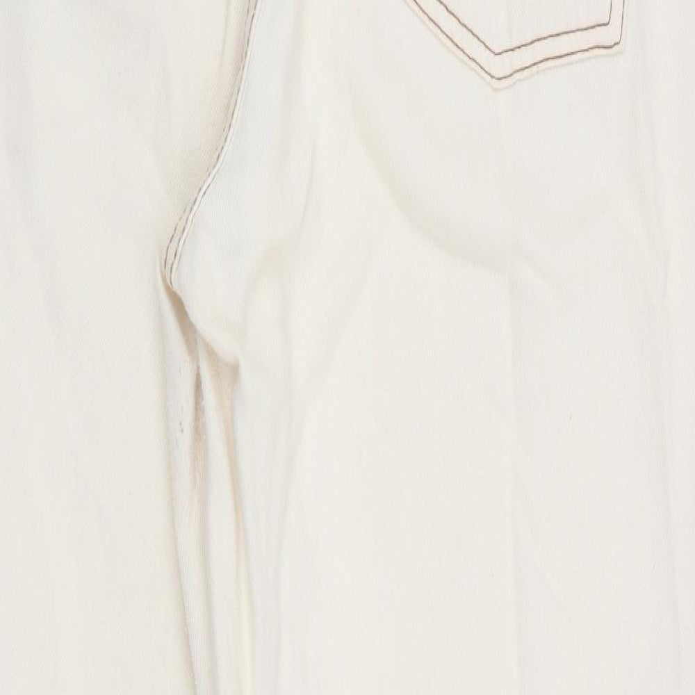 Denim Co Womens Ivory   Straight Jeans Size 12 L28.5 in