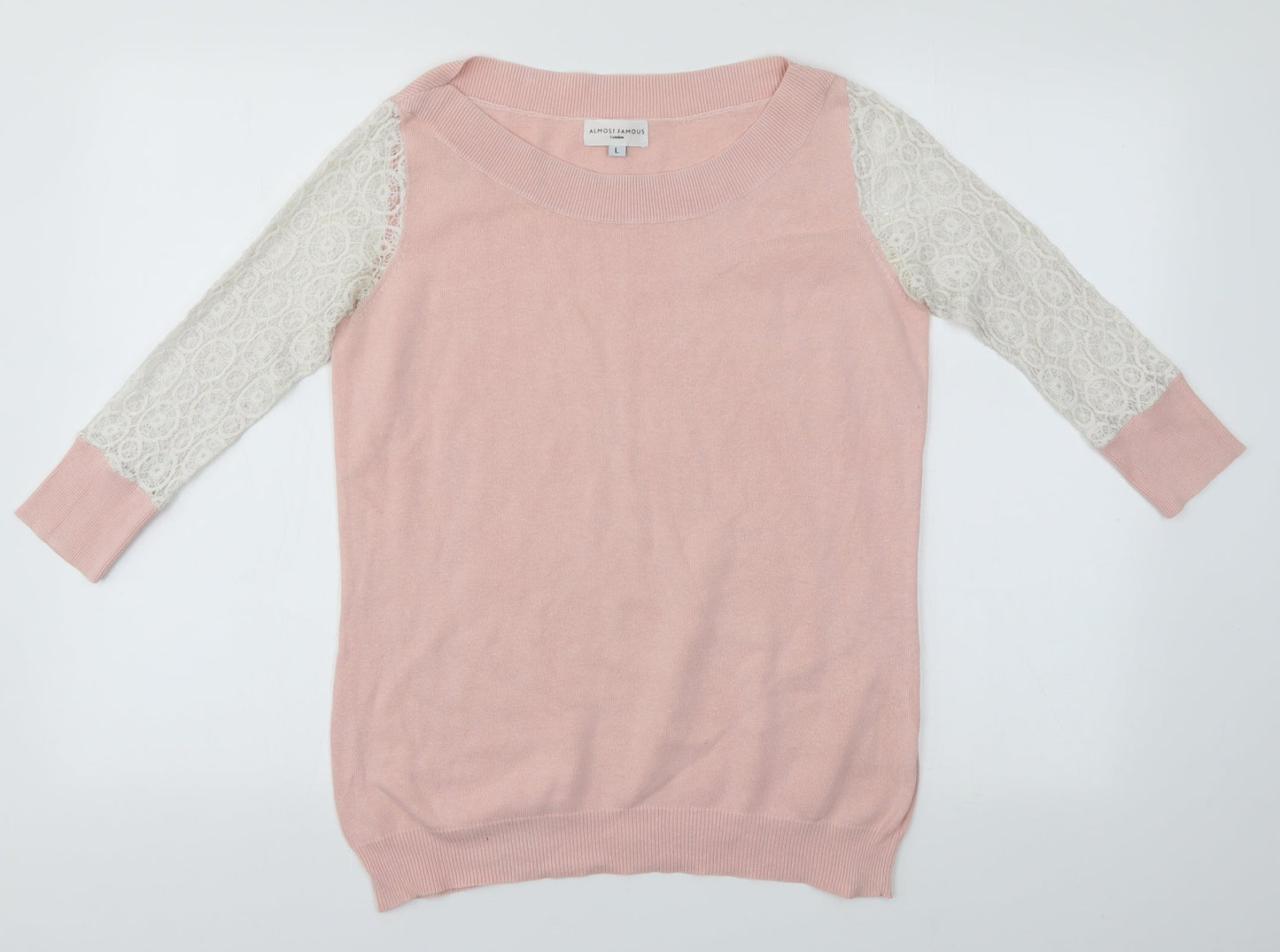 Almost Famous Womens Pink   Basic Blouse Size L