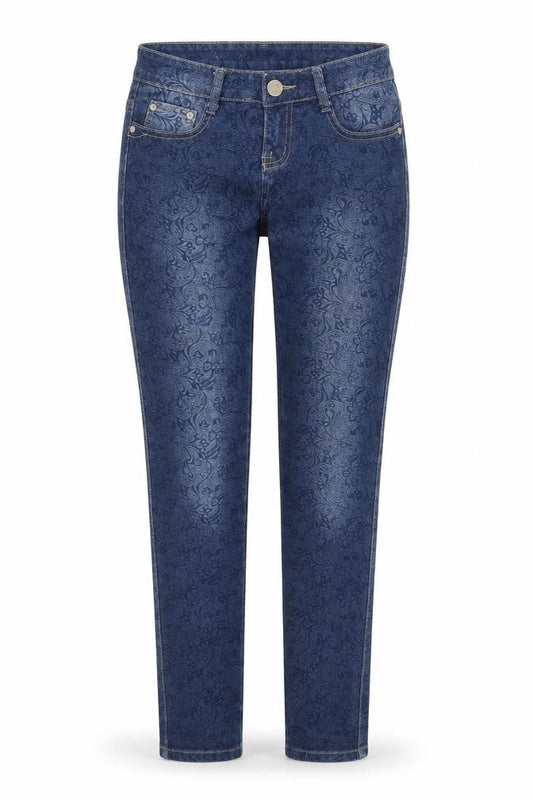 Womens Blue Floral  Skinny Jeans Size 6 L31 in