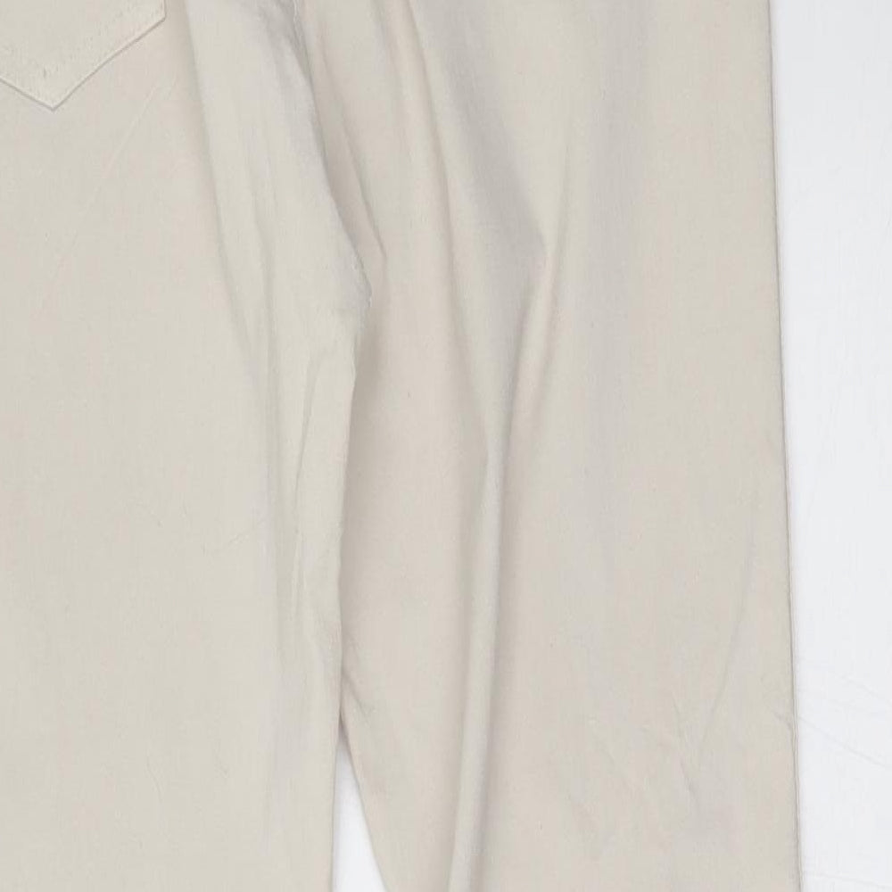 Preworn Womens Beige   Skinny Jeans Size 30 in L26 in - ring details
