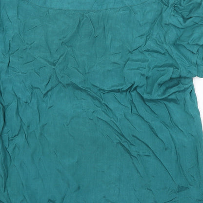 ET VOUS Womens Blue   Basic Blouse Size 10
