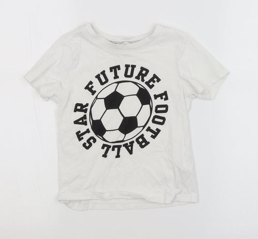 H&M Boys White   Basic T-Shirt Size 3-4 Years