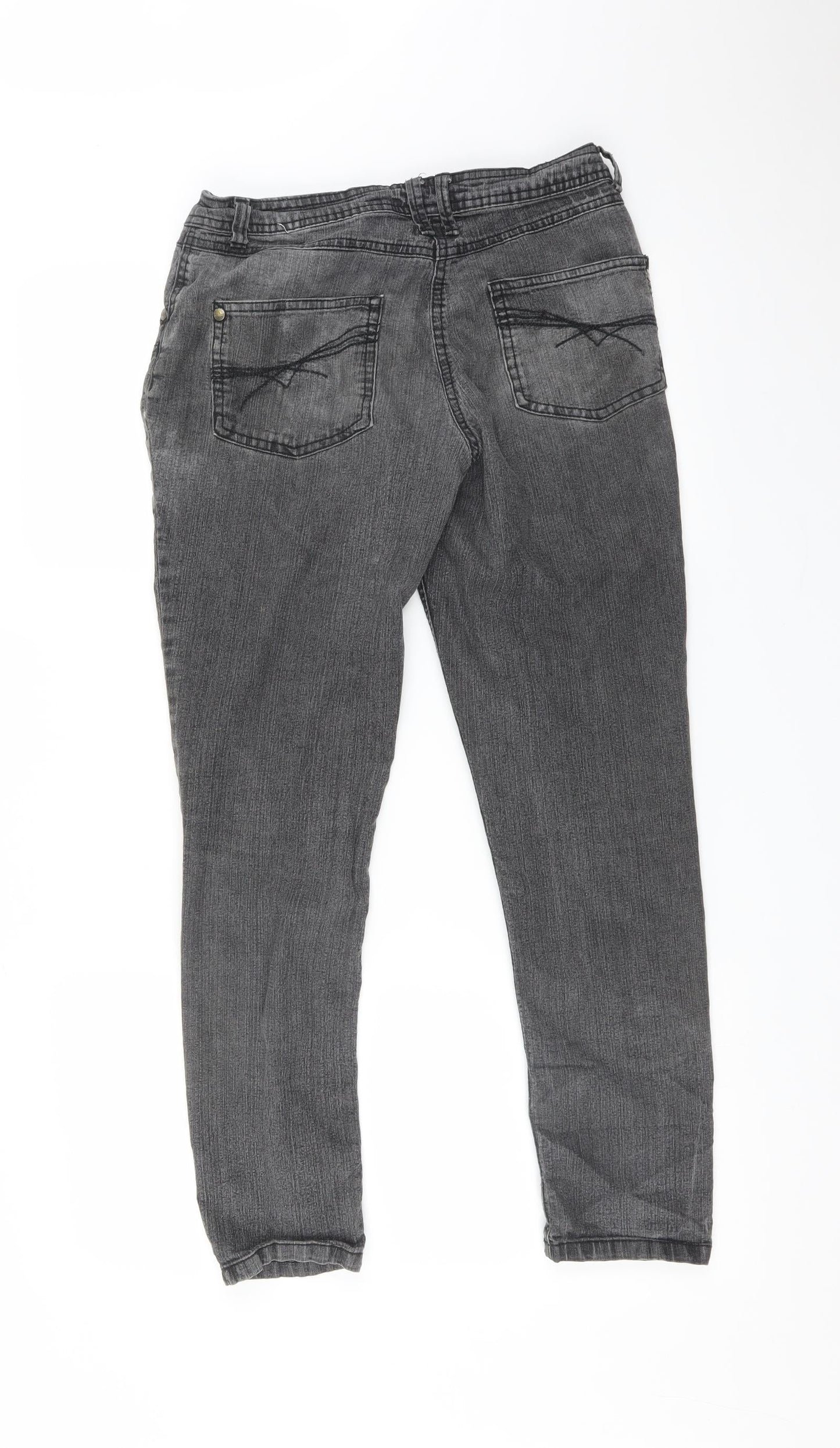 Preworn Womens Grey   Skinny Jeans Size 10 L27 in