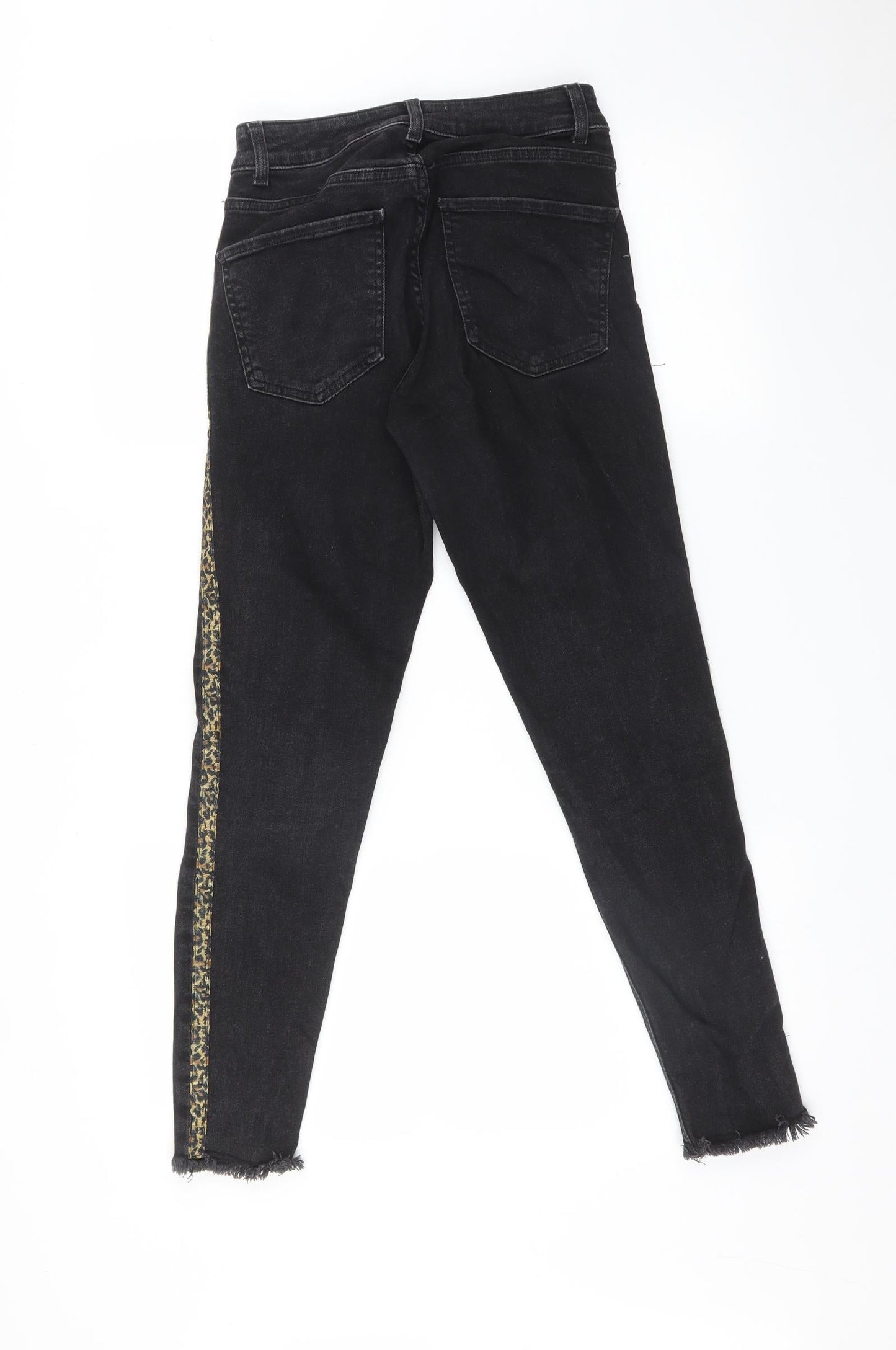 DENIM CO  Womens Black Animal Print  Skinny Jeans Size 10 L27 in