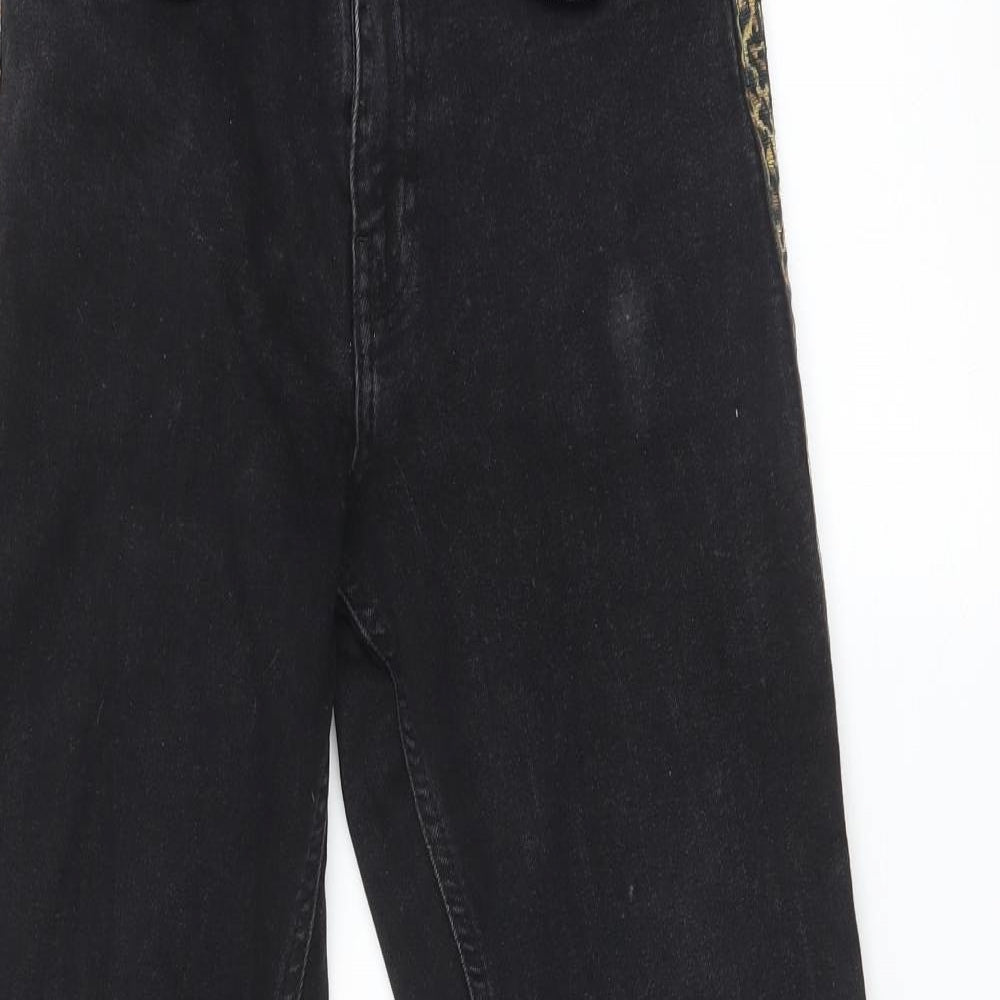 DENIM CO  Womens Black Animal Print  Skinny Jeans Size 10 L27 in