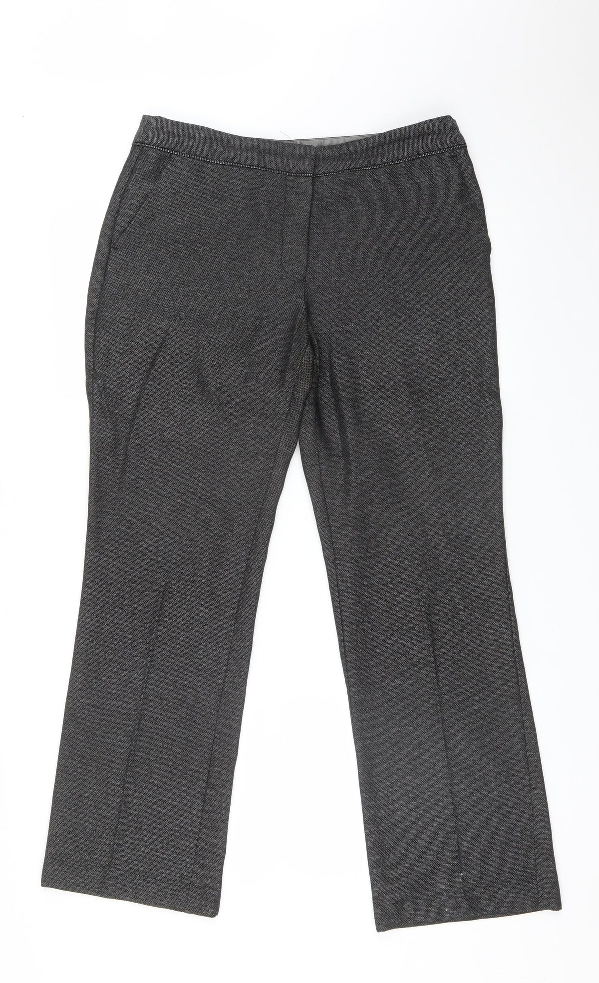 Next Womens Black Geometric  Trousers  Size 10 L28 in