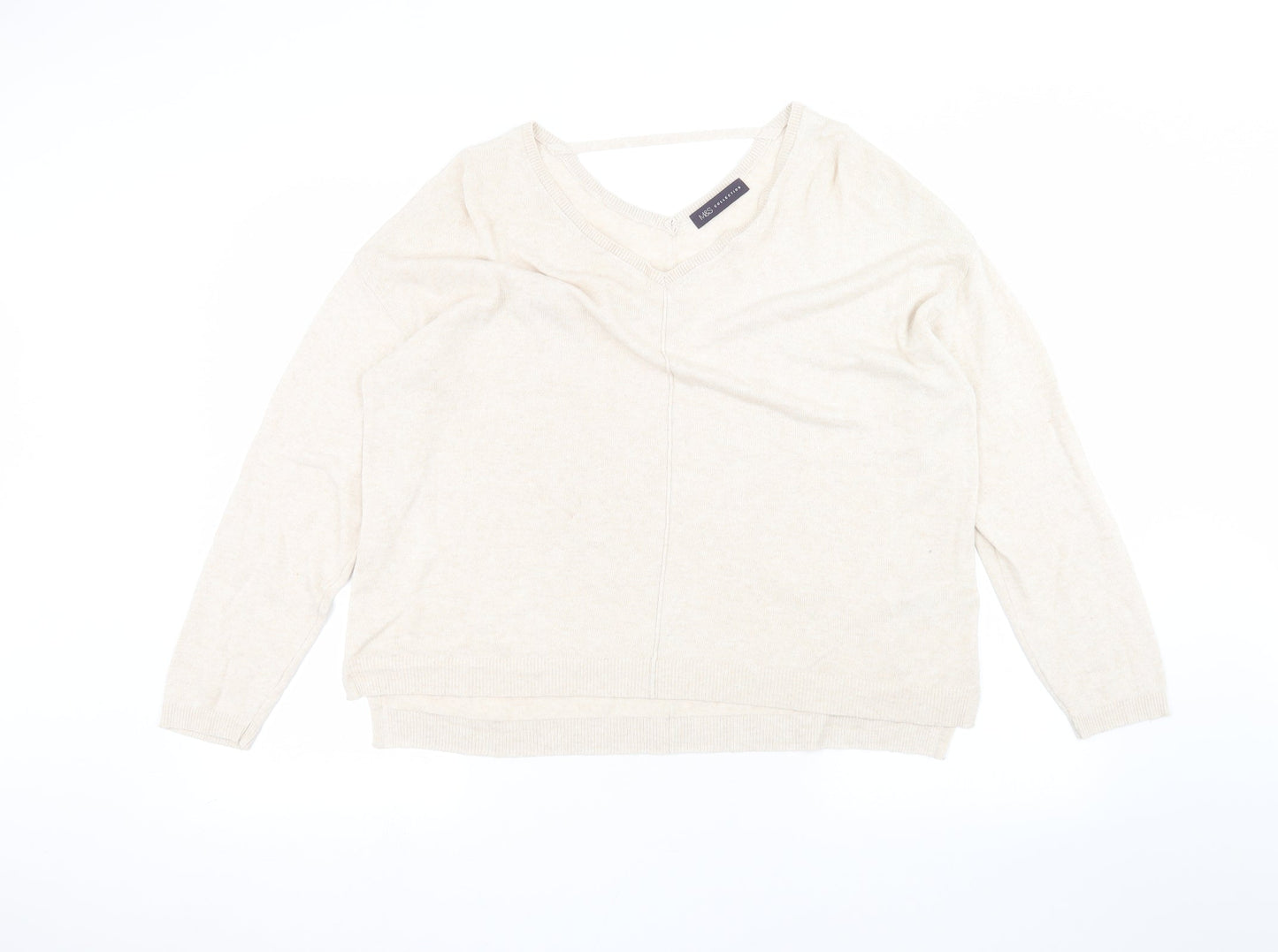 Marks and Spencer Womens Beige   Pullover Jumper Size 18