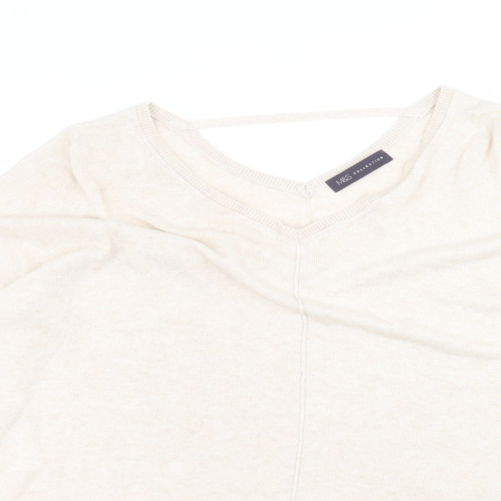 Marks and Spencer Womens Beige   Pullover Jumper Size 18