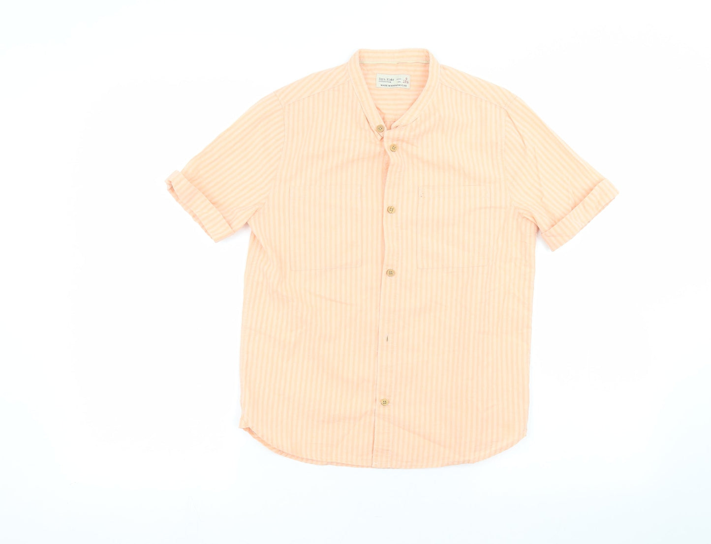 Zara Girls Pink Striped  Basic Button-Up Size 9 Years