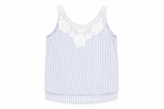 Japna Womens White Striped  Basic T-Shirt Size S