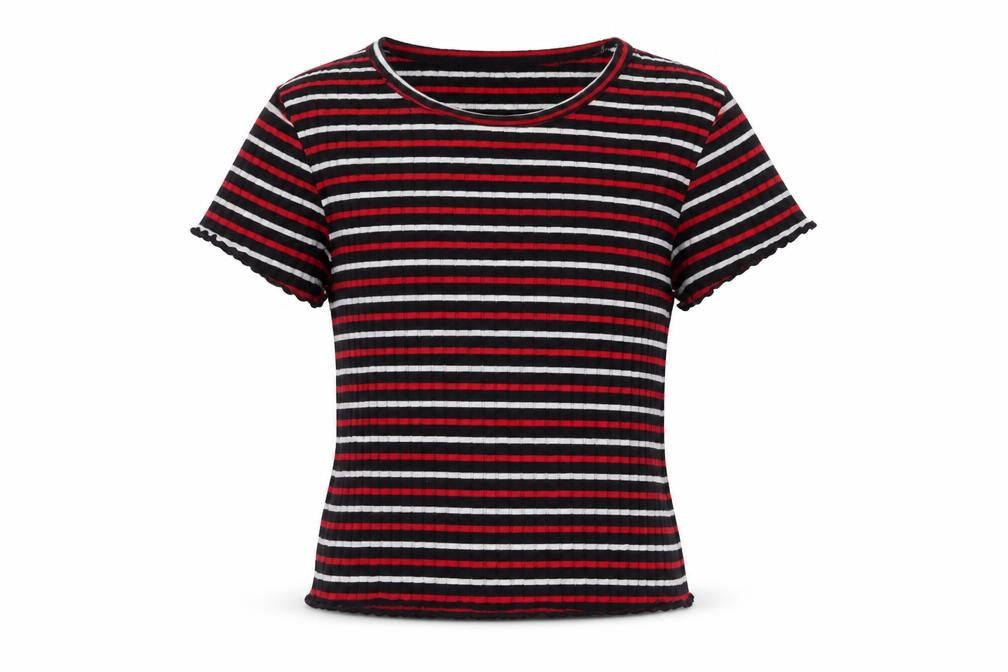 Primark Boys Black Striped  Basic T-Shirt Size 8-9 Years