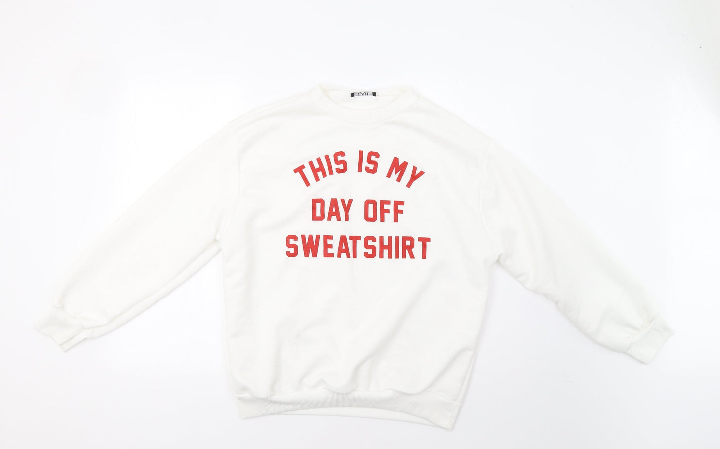 Oui Womens White   Pullover Sweatshirt Size L  - Day Off