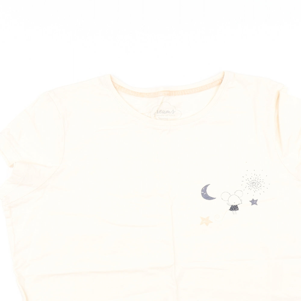Nutmeg Womens Beige    Pyjama Top Size 12