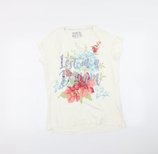 Nutmeg Womens Beige Floral   Pyjama Top Size 12