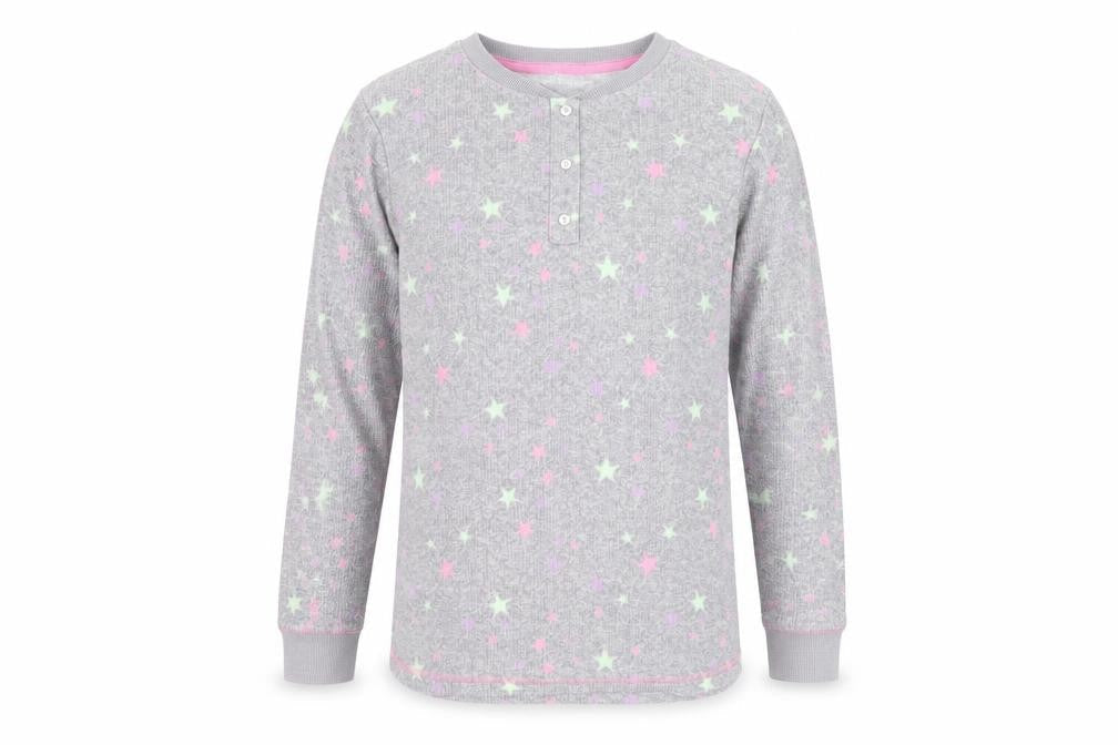 George Girls Grey    Pyjama Top Size 12 Years  - Star print
