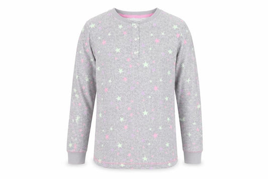 George Girls Grey    Pyjama Top Size 12 Years  - Star print