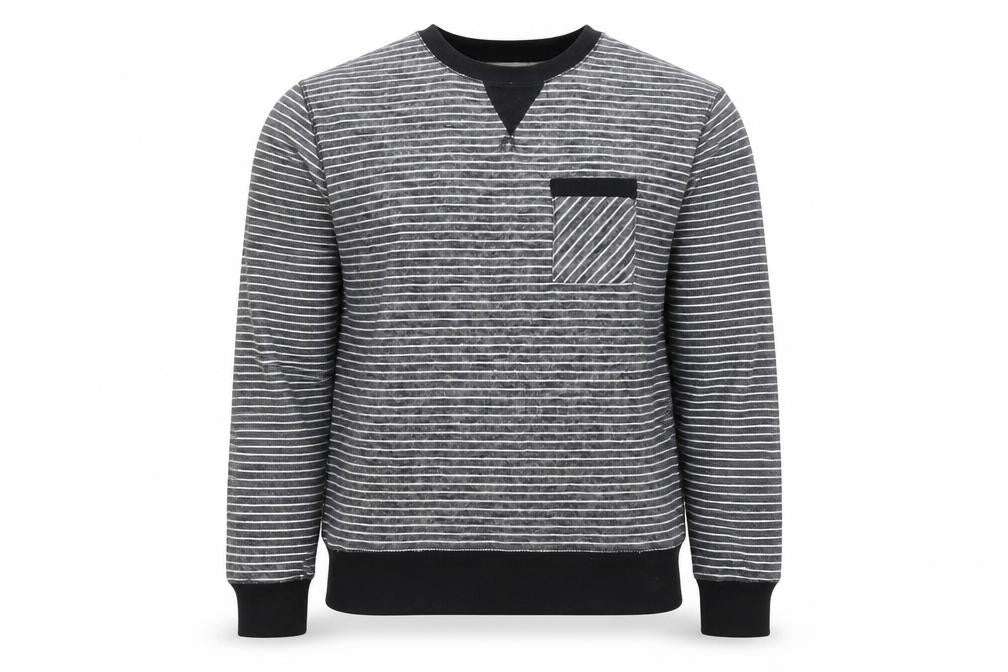 Cedarwood State Mens Grey Striped Pullover Jumper Size XL