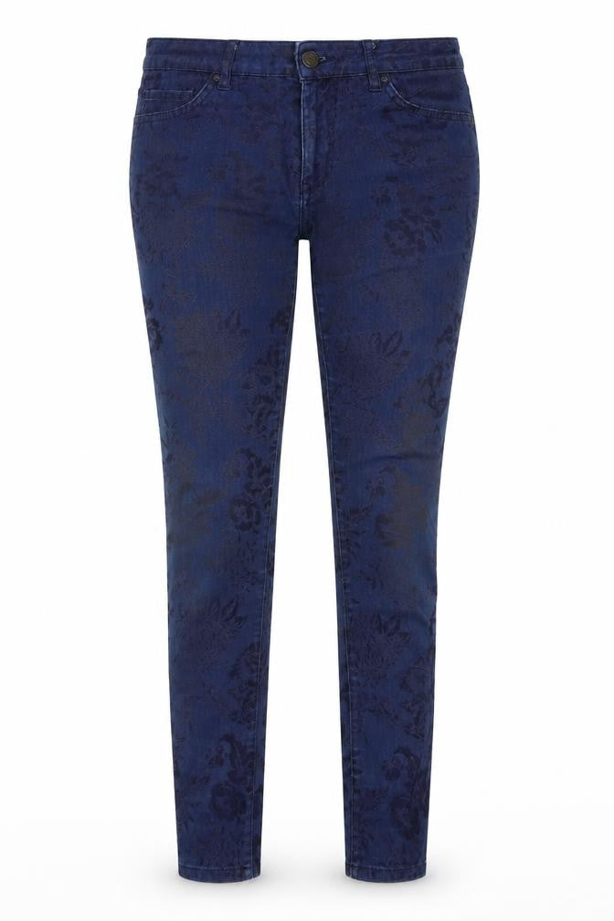 Zara Womens Blue Floral  Skinny Jeans Size 8 L28 in