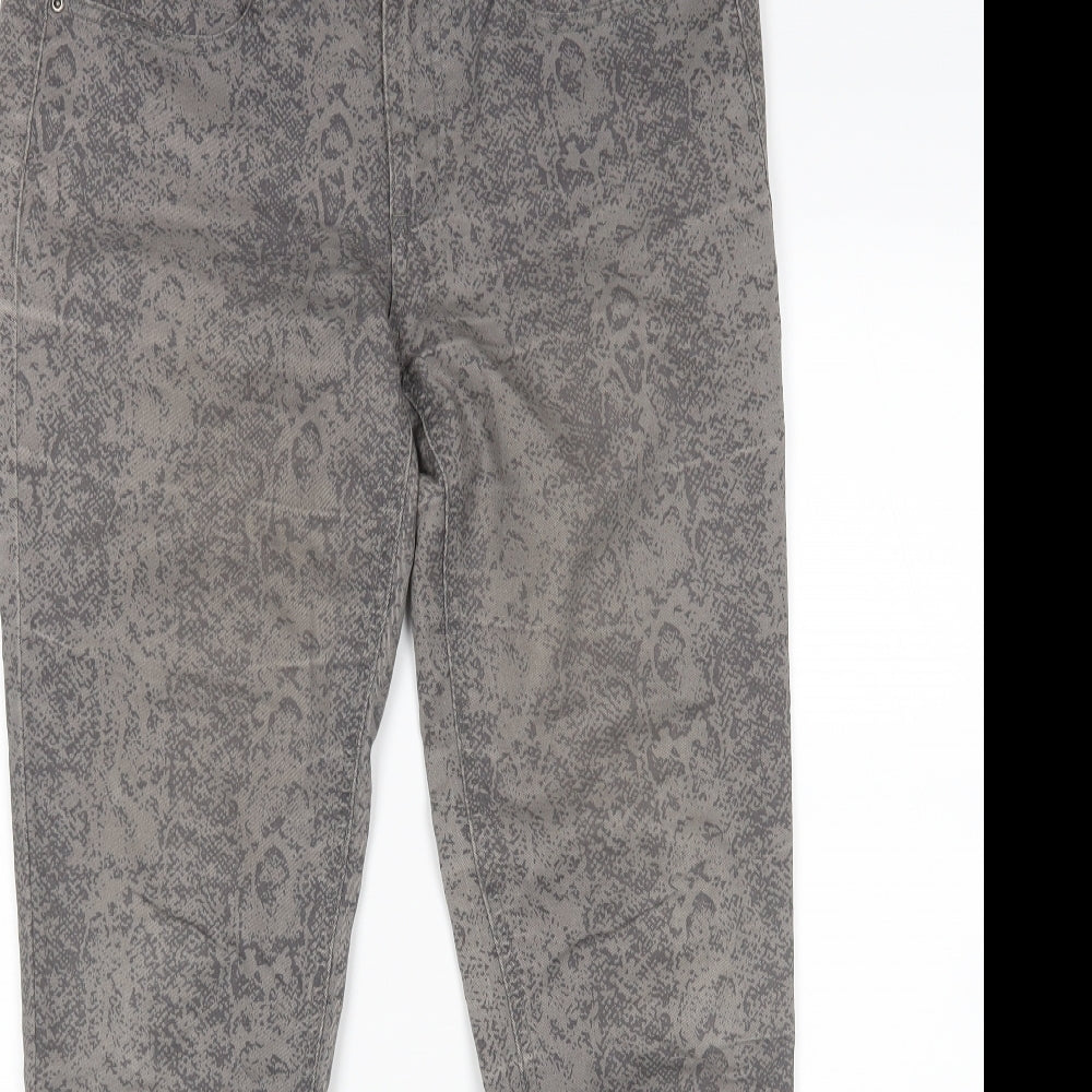 Tchibo Womens Grey Animal Print  Straight Jeans Size 12 L29 in