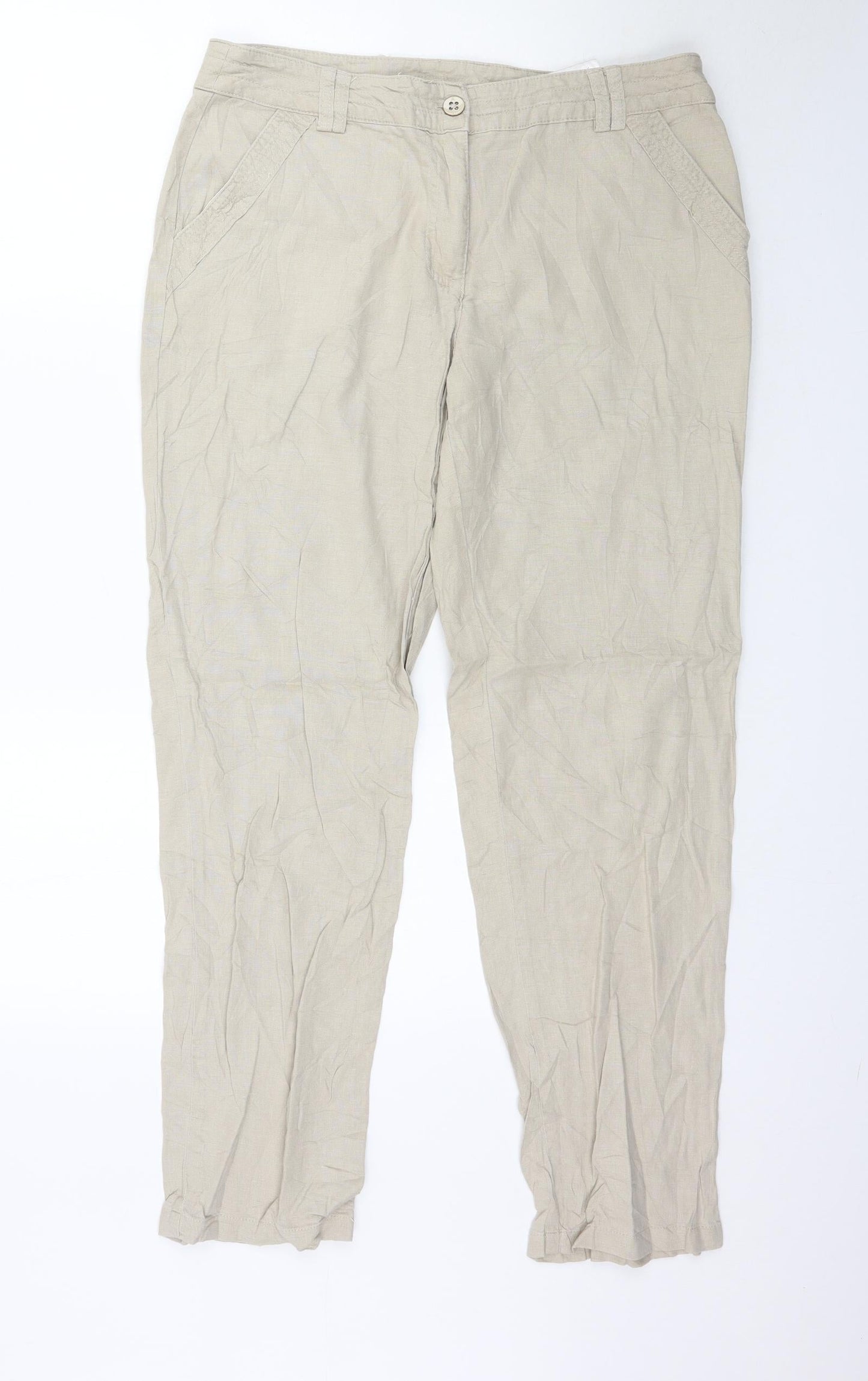 Canda Womens Beige   Trousers  Size 14 L30 in