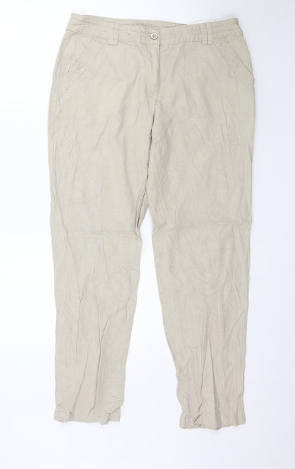 Canda Womens Beige   Trousers  Size 14 L30 in