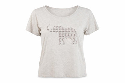 Bonmarché Womens Grey Basic T-Shirt Size 2 - Elephant