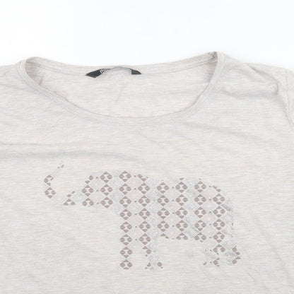 Bonmarché Womens Grey Basic T-Shirt Size 2 - Elephant
