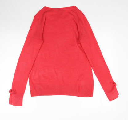 Dorothy Perkins Womens Pink  Knit Pullover Jumper Size 10