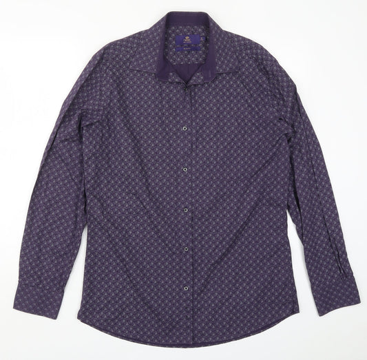 NEXT Mens Purple Floral   Button-Up Size 16