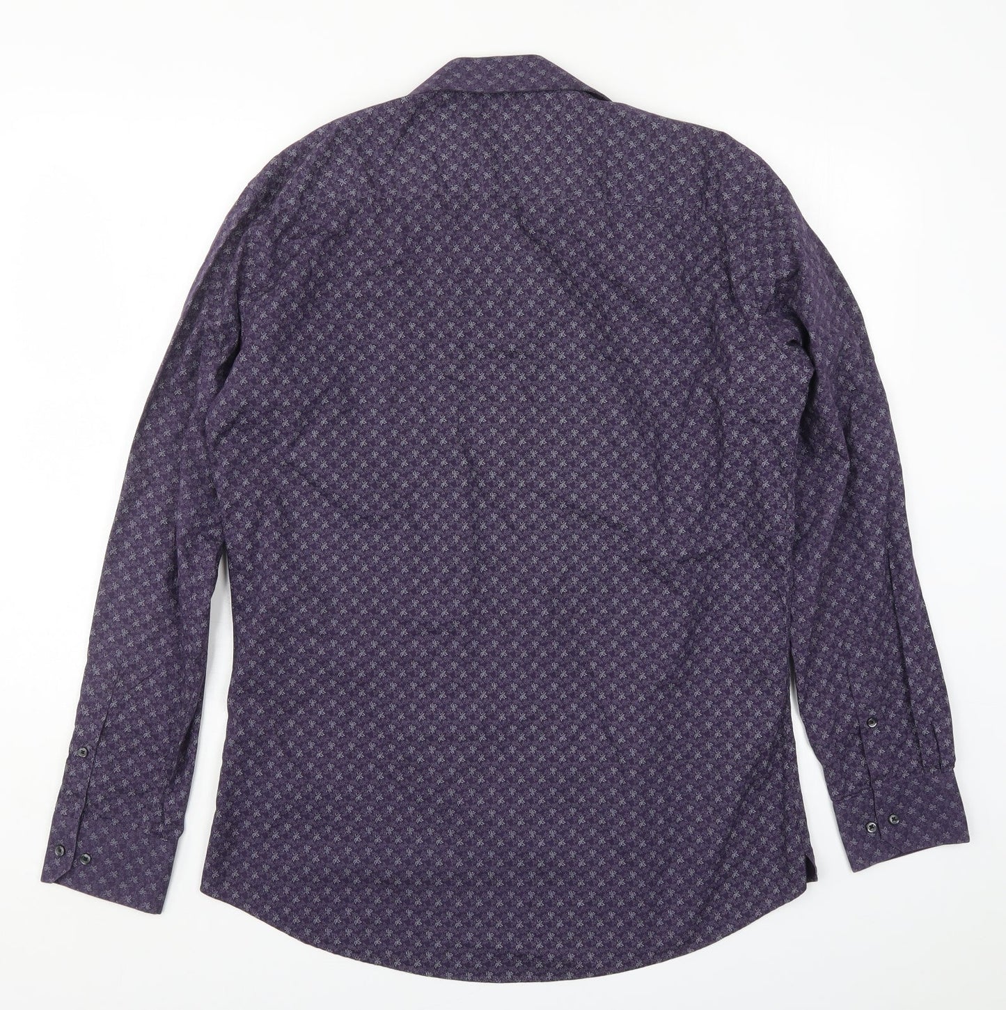 NEXT Mens Purple Floral   Button-Up Size 16