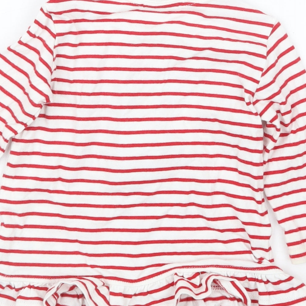 NEXT Girls Red Striped  Basic T-Shirt Size 6-9 Months