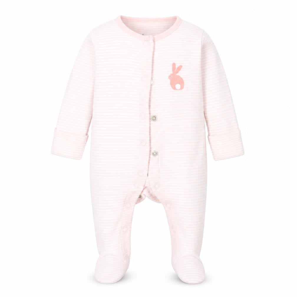 F&F Girls Pink Striped  Babydoll One Piece Size 0-3 Months
